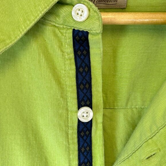 Paradise Collection Lime Green Fine Wale Corduroy LS Classic Button Up Shirt XXL - Picture 7 of 15